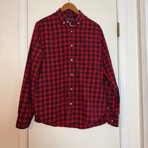 Superdry Osaka Team Red & Black Plaid Button Down Shirt | Men's Medium